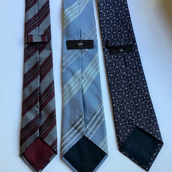 3 Z Zegna classy slim all silk ties Made in Italy 🇮🇹 - Picture 4 of 6
